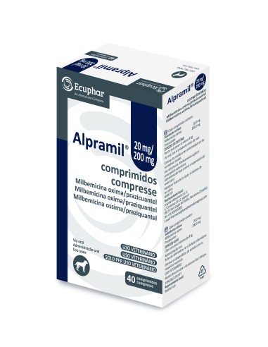 ALPRAMIL PERRO 40 KG 40 COMP. 20 MG/200 MG 