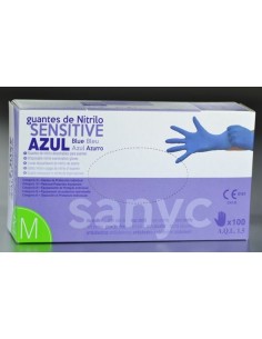 GUANTES NITRILO TALLA M SIN POLVO 100 UDS INTCO