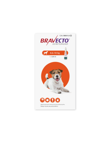 BRAVECTO PERRO PIPETA 250 MG (4.5-10 KG )  (NARANJA)