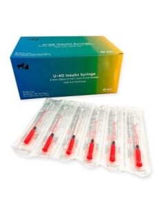 JERINGA 0.5 ML INSULINA 29GX1/2"(12.7MM) CON AGUJA 20 UI...