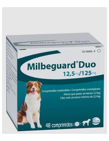 MILBEGUARD DUO 12,5/125 MG 48 COMP PERRO MEDIANO 