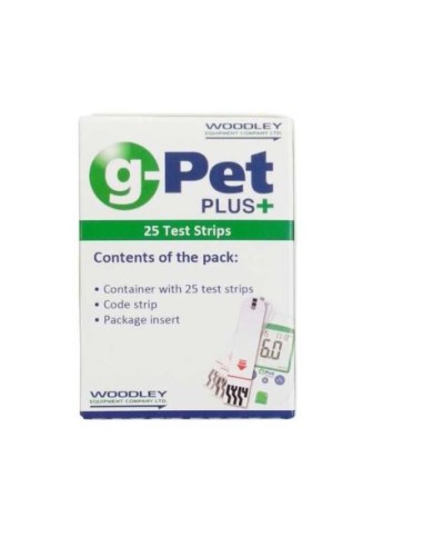 TIRAS GLUCOSA PARA GLUCOMETRO G-PET PLUS 25UD 