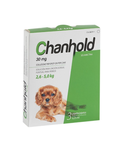 CHANHOLD 30 MG PERRO S  3 PIP. 2,5-5 kg