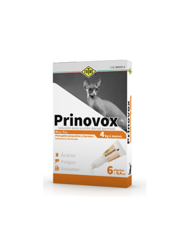 PRINOVOX GATO PEQUEÑO 6 X 0.4 ML  < 4 KG