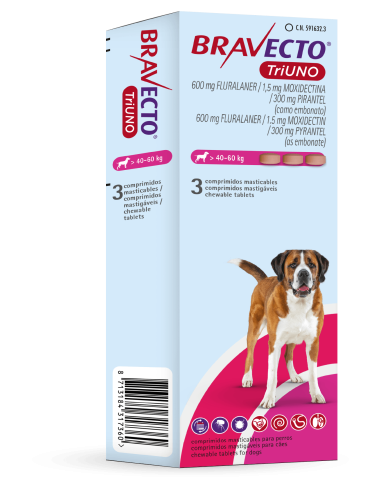 BRAVECTO TRIUNO PERRO 3 COMP. 600 MG (40-60 KG) 