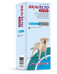 BRAVECTO TRIUNO PERRO 6 COMP. 400 MG (20-40 KG) 