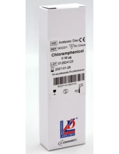 DISCOS DE SENSIBILIDAD CLORANFENICOL C30 1X50
