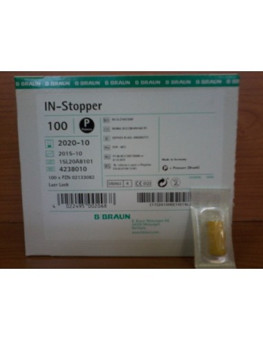 TAPON INY INTERMITENTE LUER-LOCK AMARILLO 100 UD 