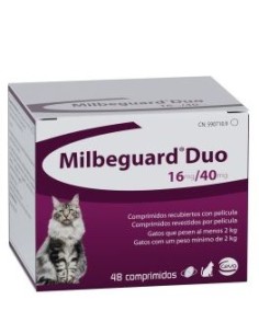 MILBEGUARD DUO 16/40 MG 48 COMP GATO + 2KG Sustituye a...