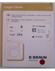 SUTURA CASSETTE CATGUT USP 4 EP 8 CHROM 30 MTRS 