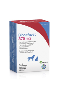 BIOCEFAVET 375MG 100 COMP MASTICABLES 