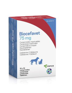 BIOCEFAVET 75MG 100 COMP MASTICABLES 
