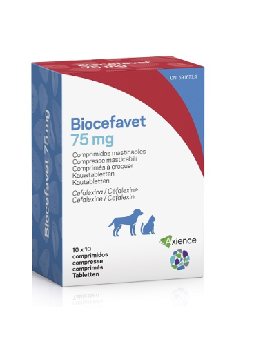 BIOCEFAVET 75MG 100 COMP MASTICABLES 