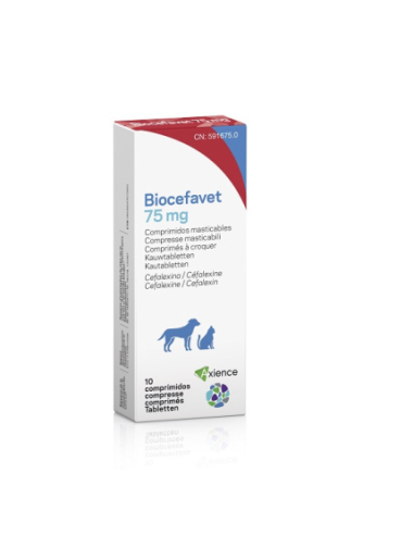 BIOCEFAVET 75 MG  10 COMP MASTICABLES 