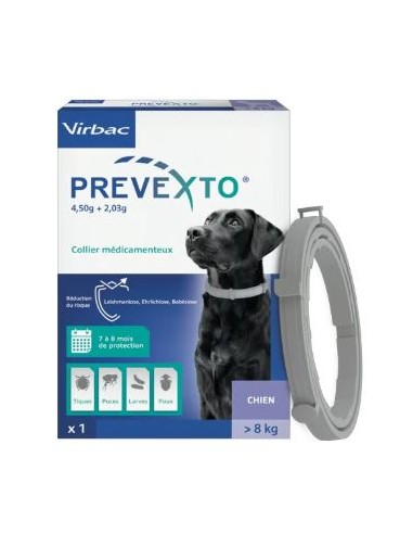 PREVEXTO COLLAR PERRO +8 KG 70 CM  