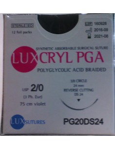 SUTURA LUXCRYL PGA  POLIGLI EP 3 USP 2/0  TRIANGULAR 3/8...