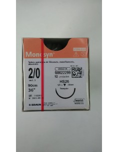SUTURA MONOSYN VIOLET 2/0 HS26 90 CM 12 UD.1/2 26 mm...