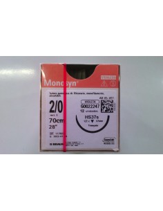 SUTURA MONOSYN VIOLET 2/0 HS37S 12 UD 1/2 37mm triangular