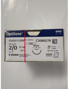 SUTURA OPTILENE RACEPACK 2/0 HS26 75 CM 36 UD (Sustituye...