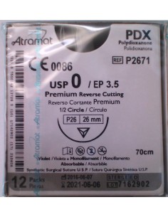SUTURA PDX polidioxanona Abs violeta Atramat 0 aguja...