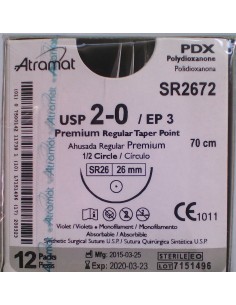 SUTURA PDX polidioxanona Abs violeta Atramat 2/0 aguja...