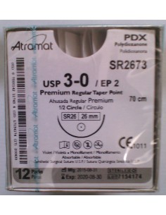SUTURA PDX polidioxanona Abs violeta Atramat 3/0  aguja...