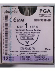 SUTURA PGA (Ac.poliglic)Abs violeta Atramat 1 aguja...