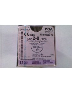 SUTURA PGA (Ac.poliglic)Abs violeta Atramat 2/0 aguja...
