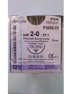 SUTURA PGA (Ac.poliglic)Abs violeta Atramat 2/0 aguja...