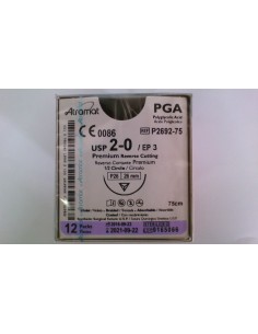 SUTURA PGA (Ac.poliglic)Abs violeta Atramat 2/0 aguja...