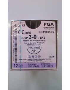 SUTURA PGA (Ac.poliglic)Abs violeta Atramat 3/0 agj....