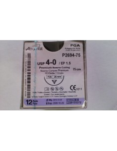 SUTURA PGA (Ac.poliglic)Abs violeta Atramat 4/0 aguja...
