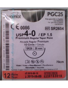 SUTURA PGC25 (Polic-Ac.polig)Abs viole Atram 4/0 aguja...