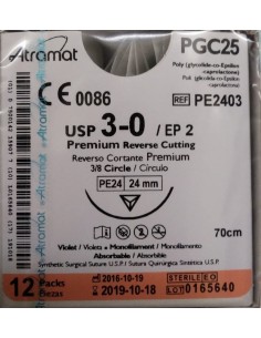 SUTURA PGC25 (Polic-Ac.polig)Abs viole Atram3/0 aguja...