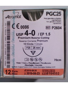 SUTURA PGC25 (Polic-Ac.polig)Abs violet Atram 4/0 aguja...