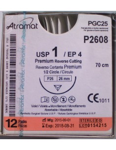 SUTURA PGC25 (Polic-Ac.polig)Abs violeta Atram 1 aguja...
