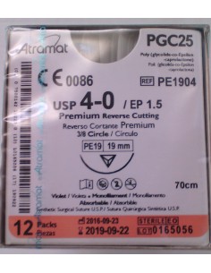 SUTURA PGC25 (Polic-Ac.polig)Abs violeta Atram 4/0 aguja...