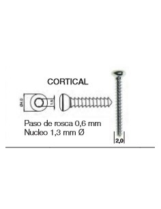 TORNILLO CORTICAL  Ø 2  mm x 12mm (6 und) 
