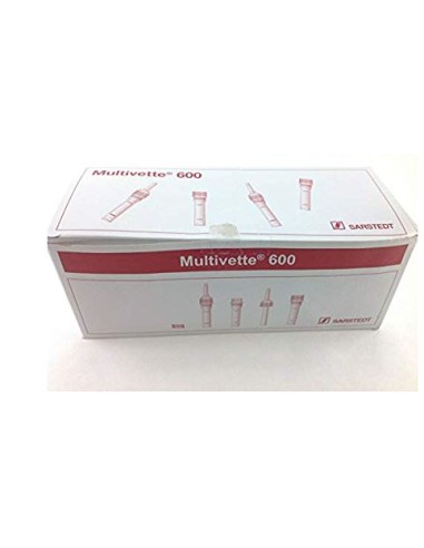 TUBO MULTIVETTE 600 ul EDTA TAPON ROJO  0,6 ML 100 UDS