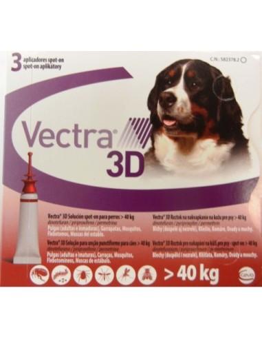 VECTRA 3D DOG + 40  KG 3 PIP 