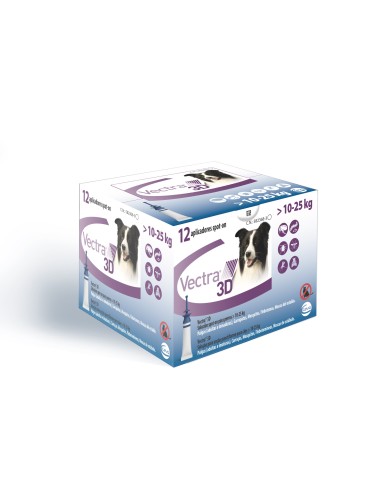 VECTRA 3D DOG 10-25KG E.C. 12 PIP 